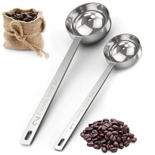 Stainless steel coffee scoop - steel,