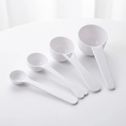 Plastic measuring scoop white - plastic,