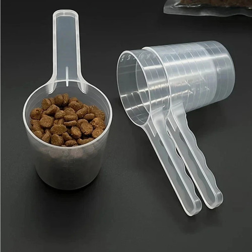 Transparent pet food measuring - transparent,