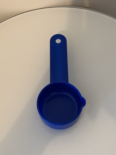Blue plastic measuring scoop - plastic,