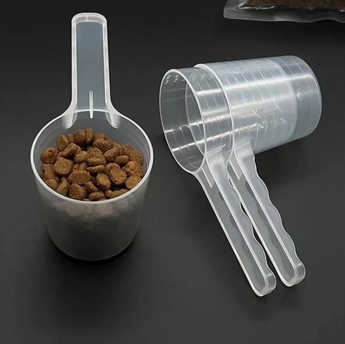 Transparent pet food measuring - transparent,